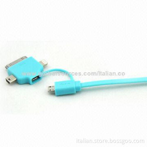 Colorful Multifunction Flat Cables for iPhone, iPad, Small and Strong